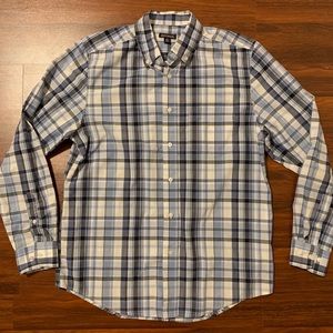 George blue plaid button up dress shirt